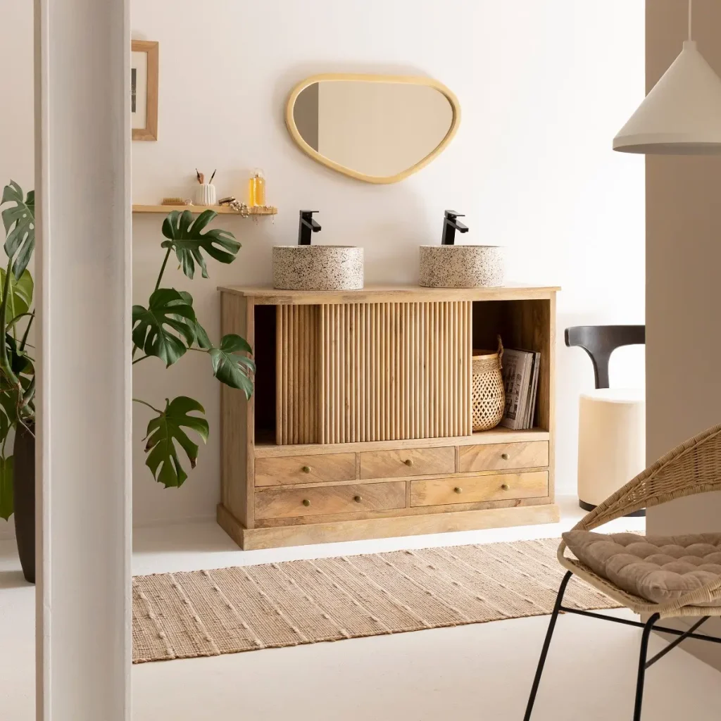 Meuble sous vasque en bois de manguier Liora