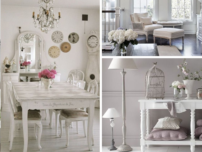 salon blanc shabby chic