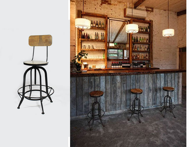 tabouret de bar en metal vintage