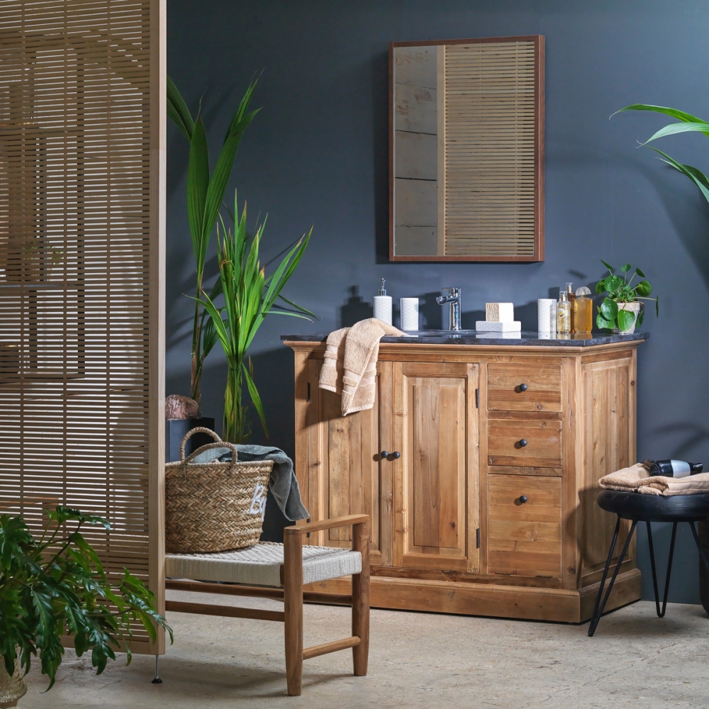 Miroir de salle de bain en bois