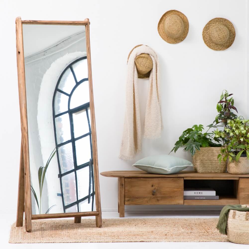 miroir en bois style brut 