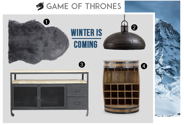 Ensemble de meubles pour réaliser les décors de Game of Thrones