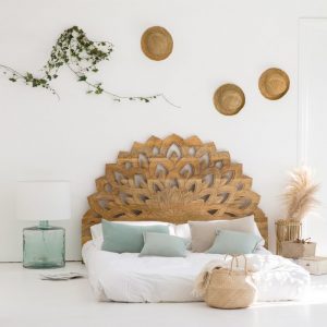 Tête de lit lotus en bois de manguier sculpté 160 cm Valentina
